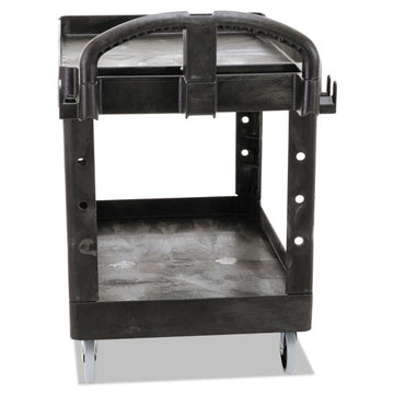 Rubbermaid® Commercial Heavy-duty Utility Cart, Two-shelf, 25.9w X 45.2d X 32.2h, Black freeshipping - TVN Wholesale